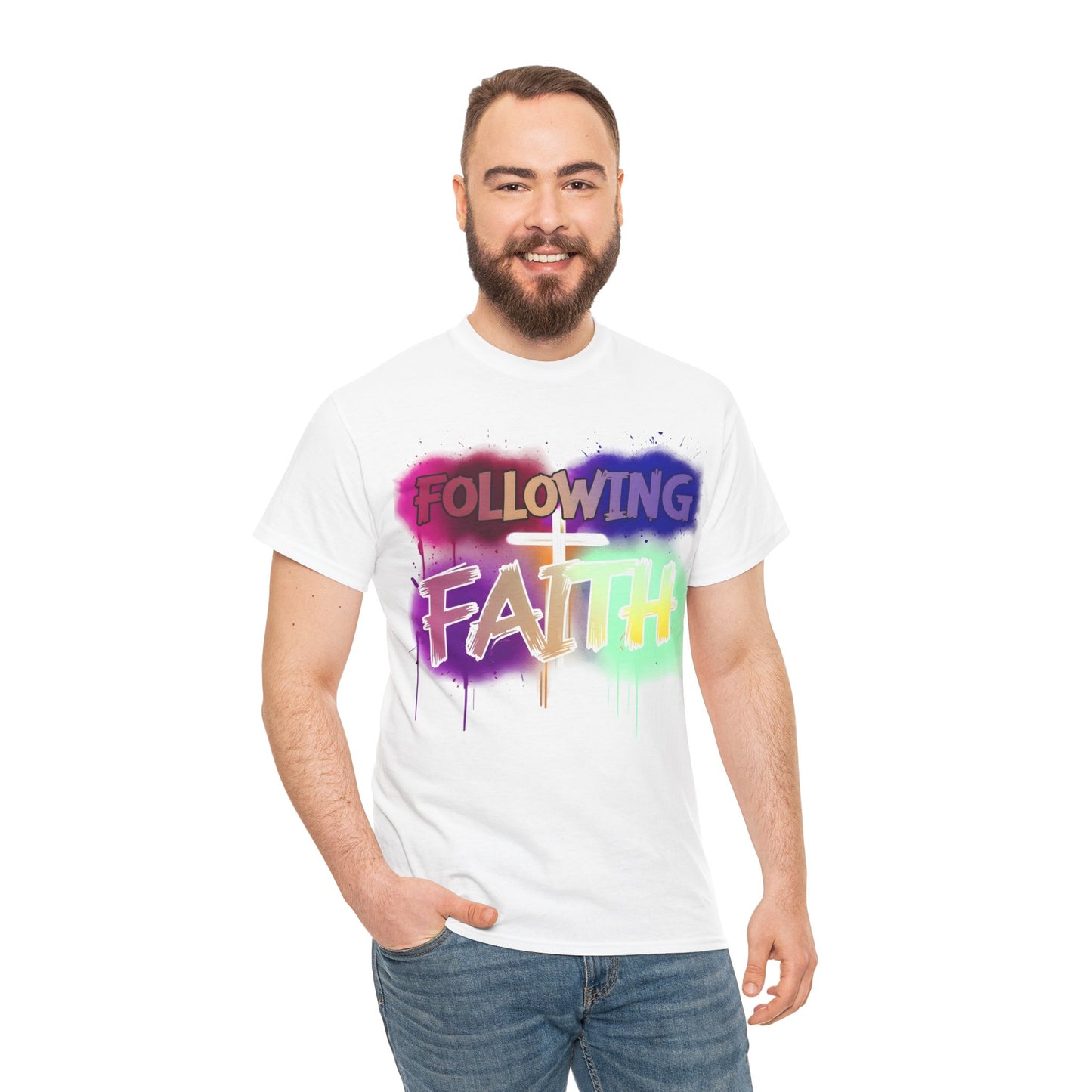 Colorful Faith Graphic Unisex Heavy Cotton Tee - Perfect for Inspirational Wear