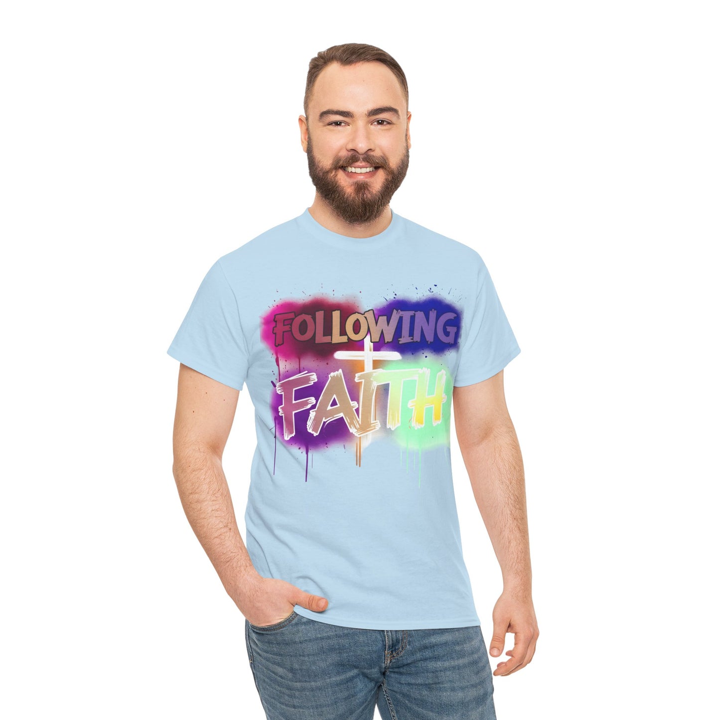 Colorful Faith Graphic Unisex Heavy Cotton Tee - Perfect for Inspirational Wear