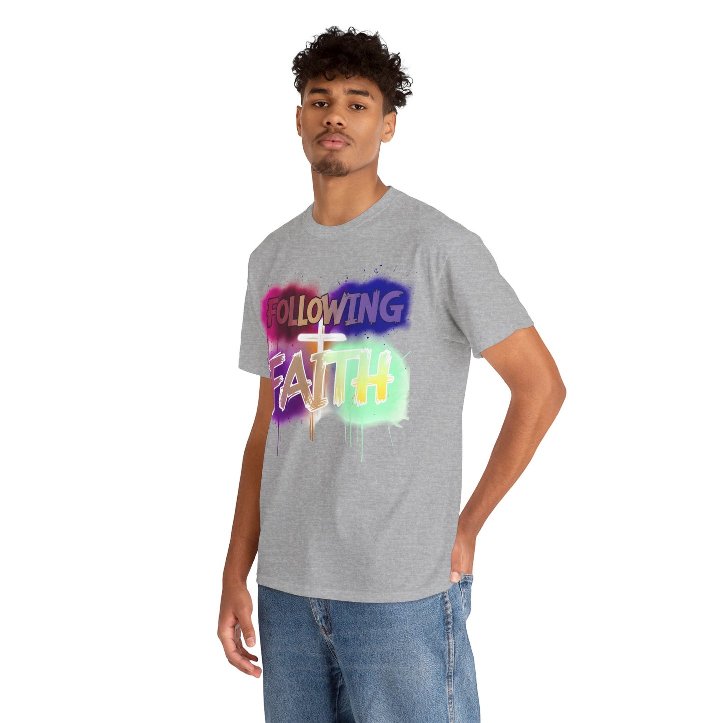 Colorful Faith Graphic Unisex Heavy Cotton Tee - Perfect for Inspirational Wear