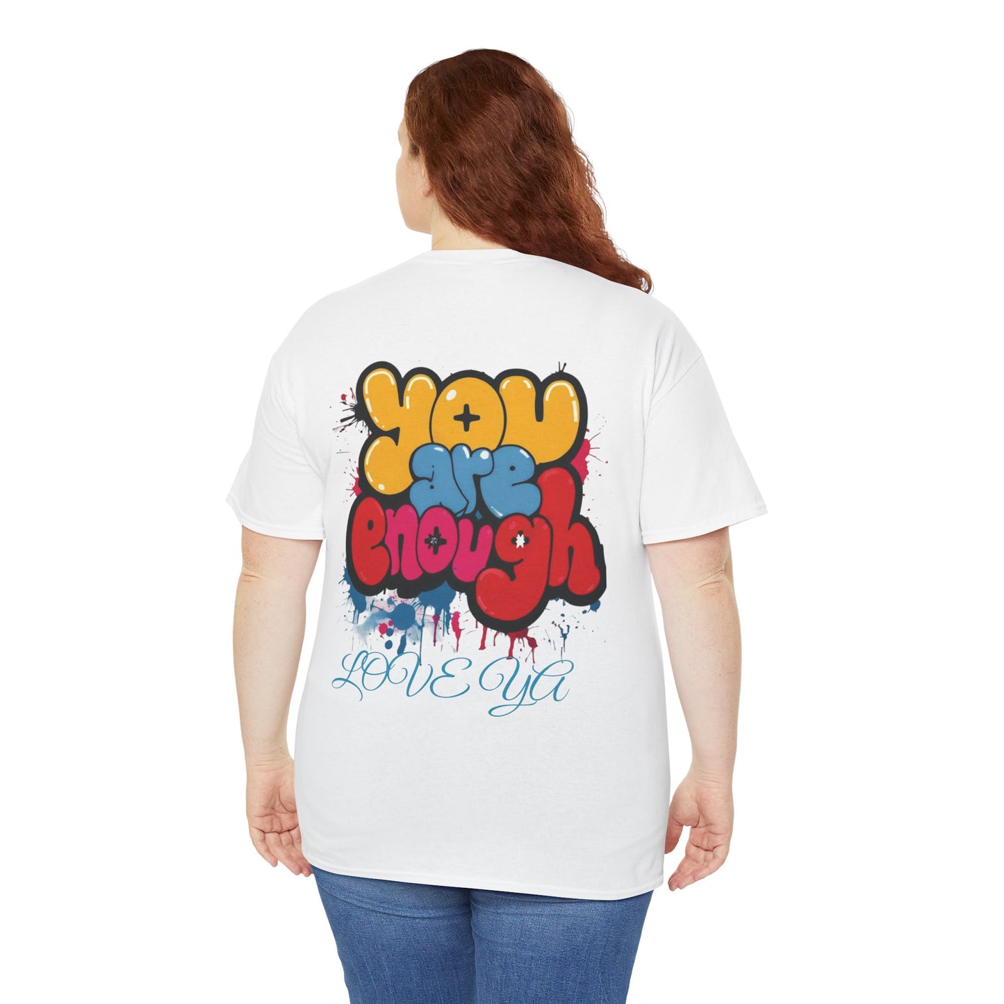 Vibrant Floral Graphic Tee - "You Are Enough" Statement T-Shirt