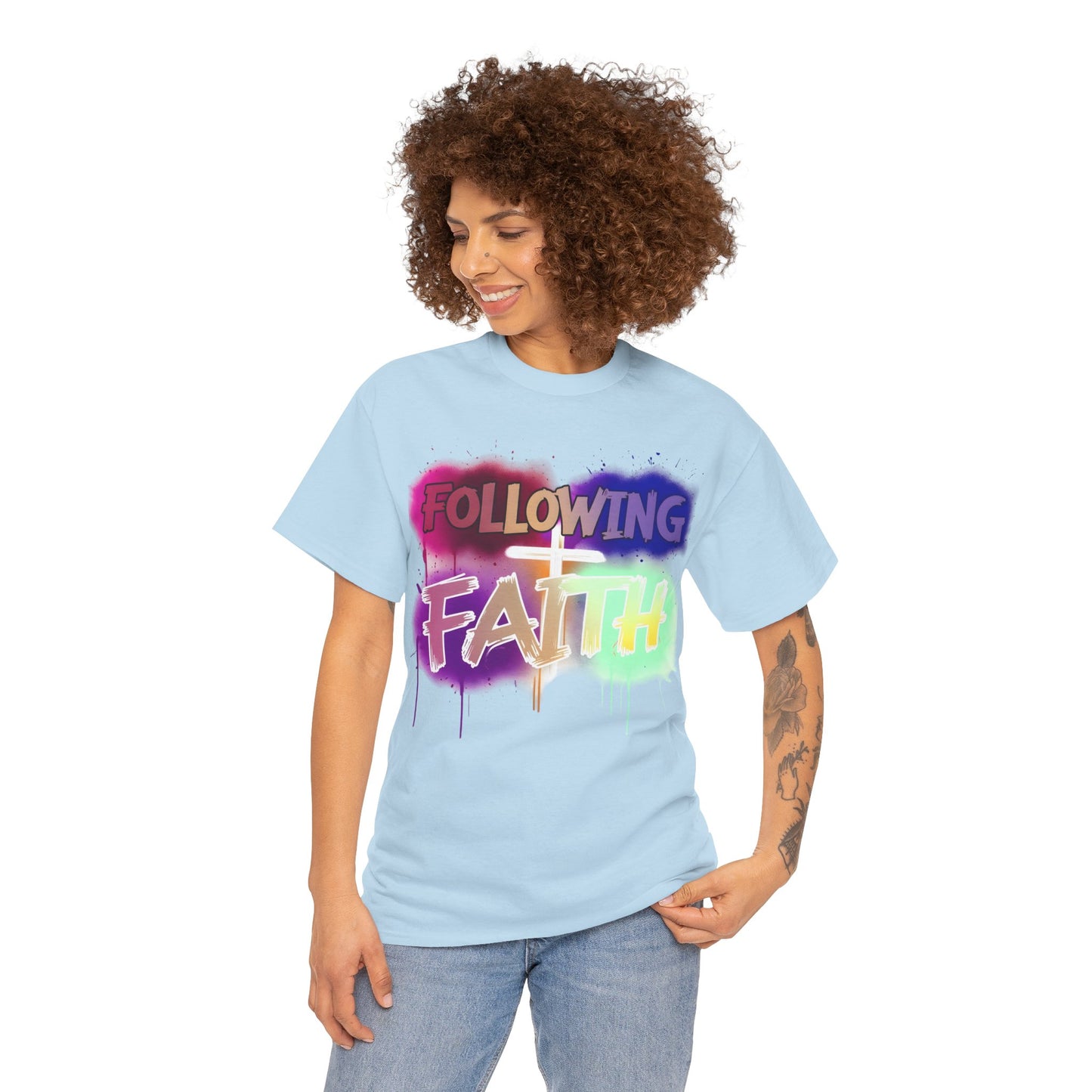 Colorful Faith Graphic Unisex Heavy Cotton Tee - Perfect for Inspirational Wear