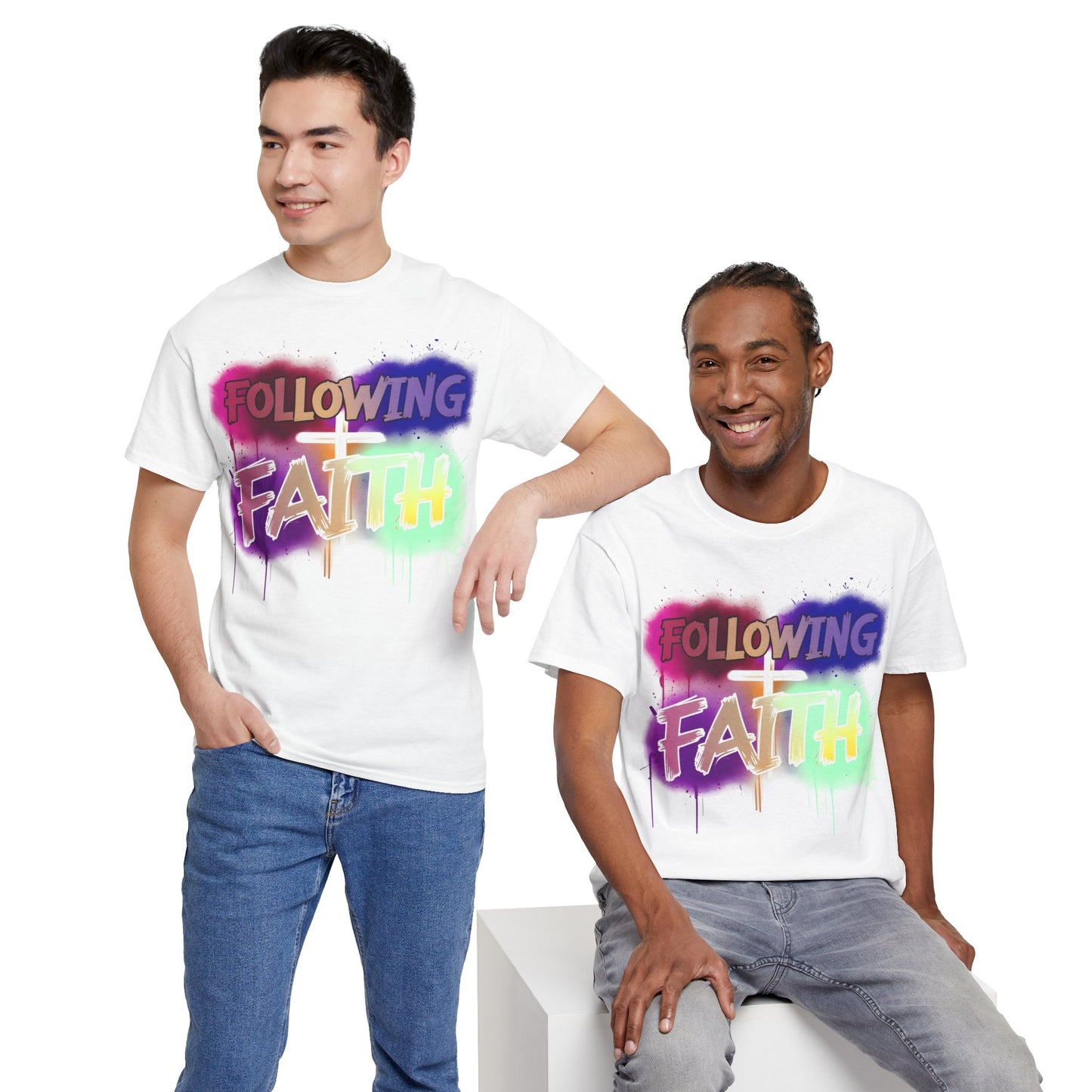 Colorful Faith Graphic Unisex Heavy Cotton Tee - Perfect for Inspirational Wear