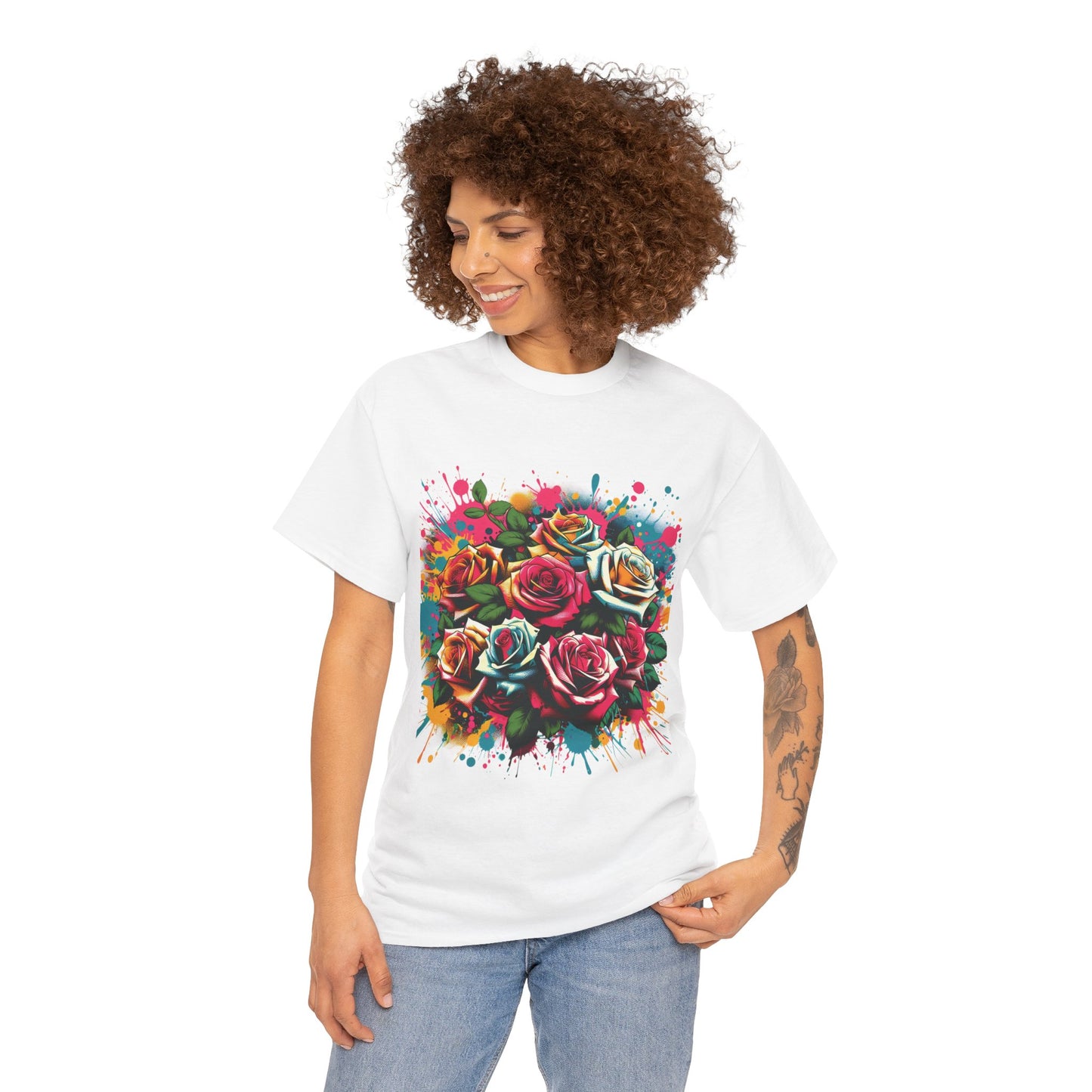 Vibrant Floral Graphic Tee - "You Are Enough" Statement T-Shirt