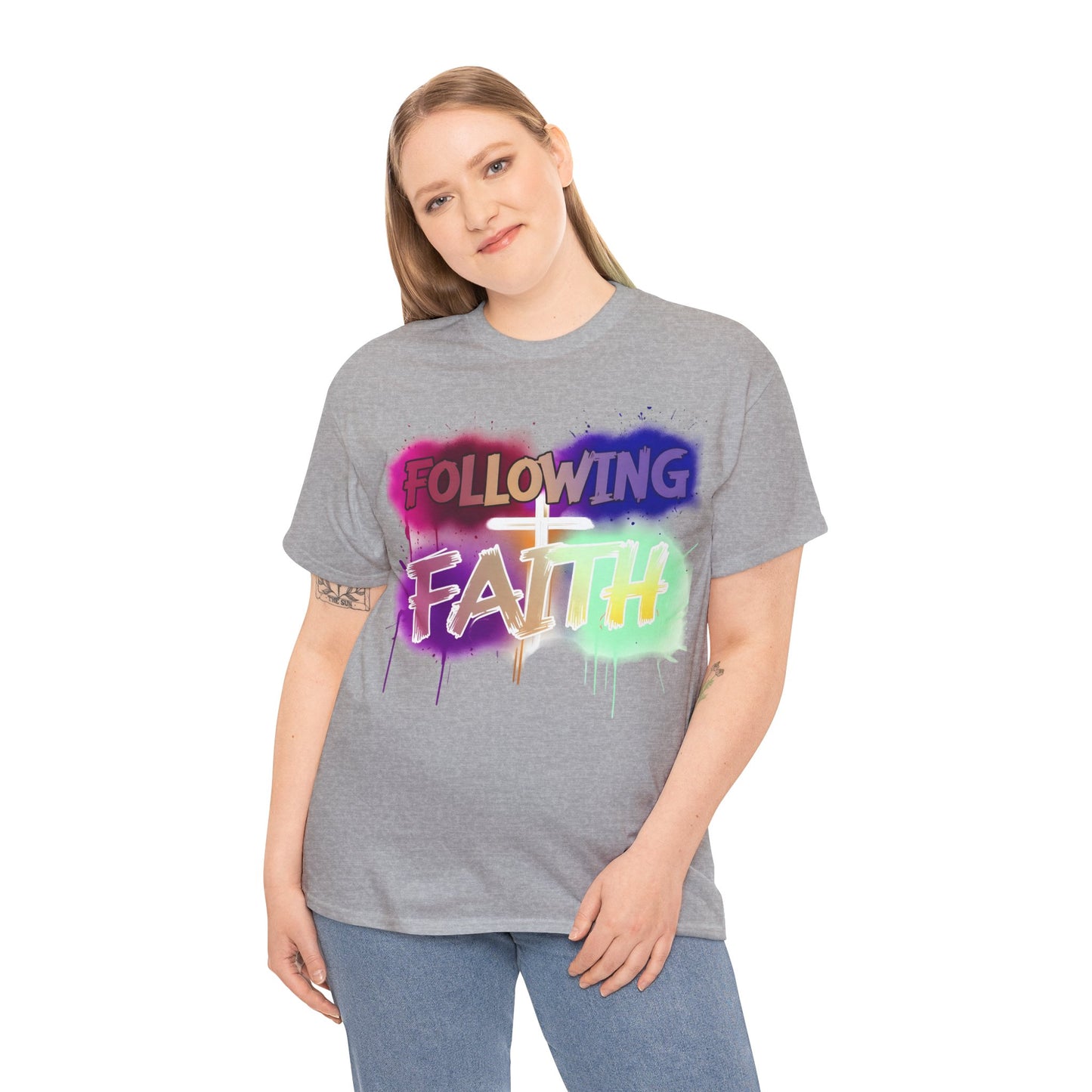 Colorful Faith Graphic Unisex Heavy Cotton Tee - Perfect for Inspirational Wear