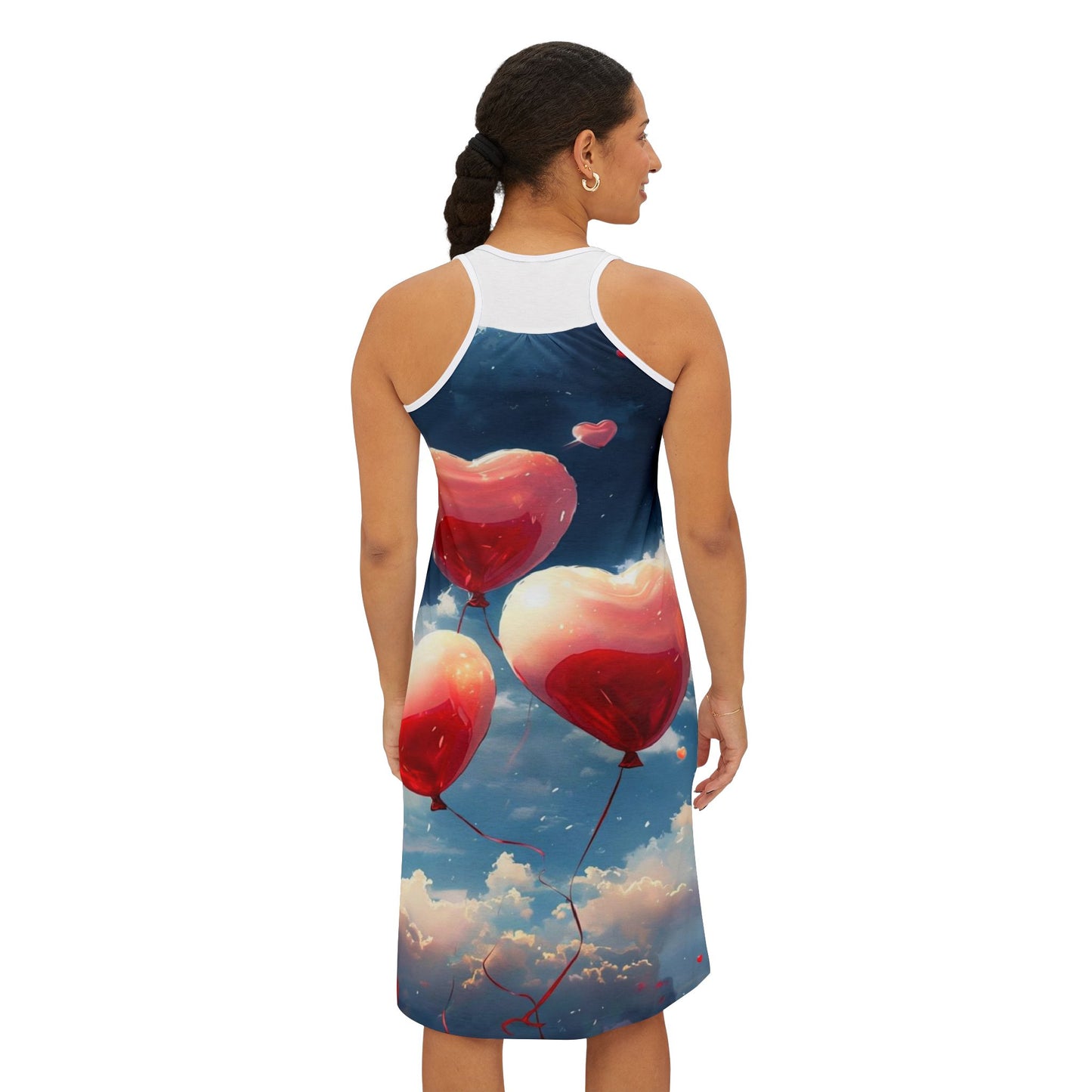 Be My Valentine Women's Racerback Dress - Romantic Heart Print Summer Dress