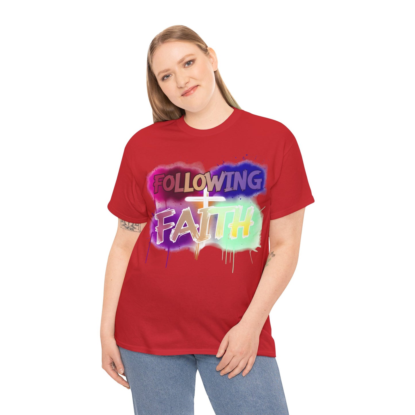 Colorful Faith Graphic Unisex Heavy Cotton Tee - Perfect for Inspirational Wear