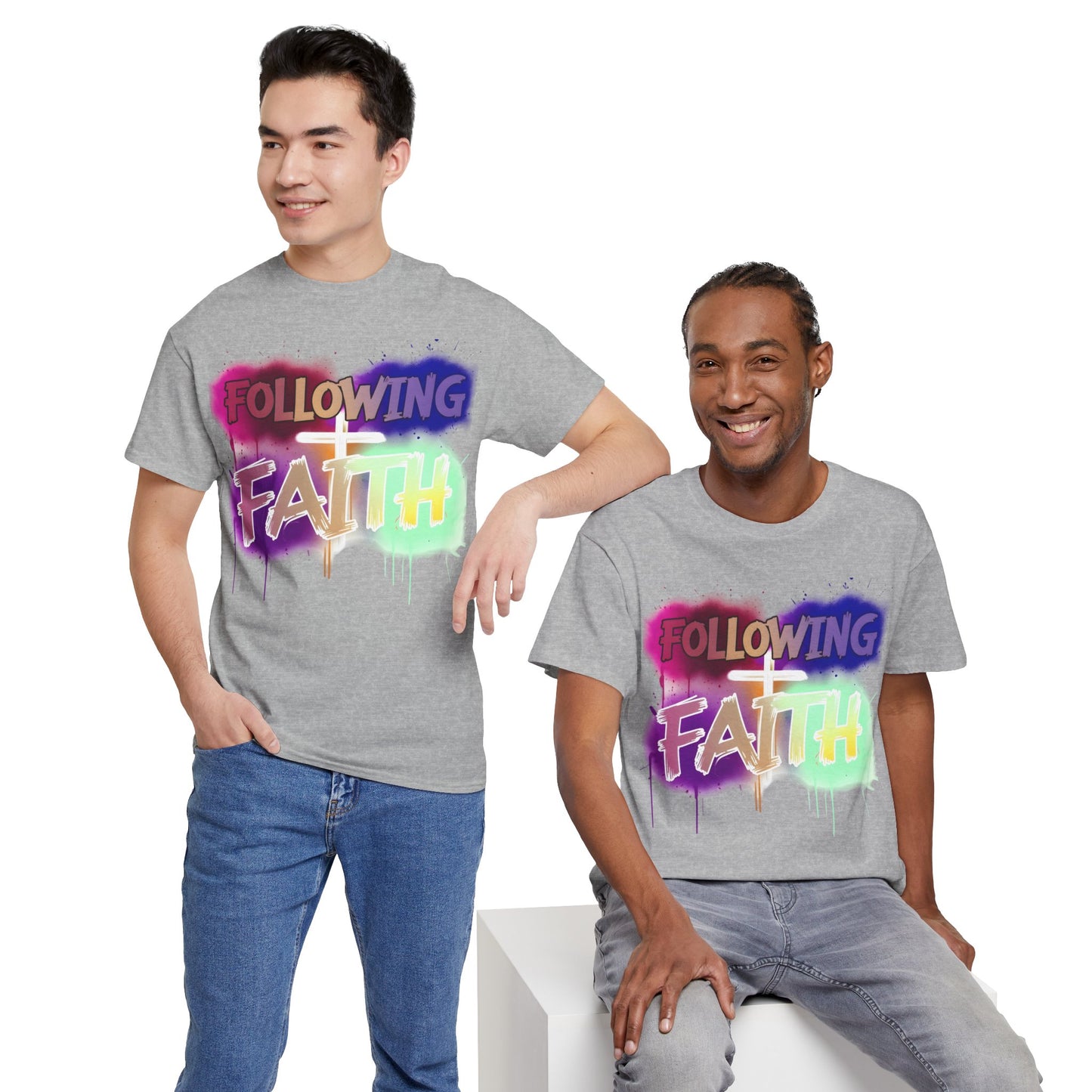 Colorful Faith Graphic Unisex Heavy Cotton Tee - Perfect for Inspirational Wear