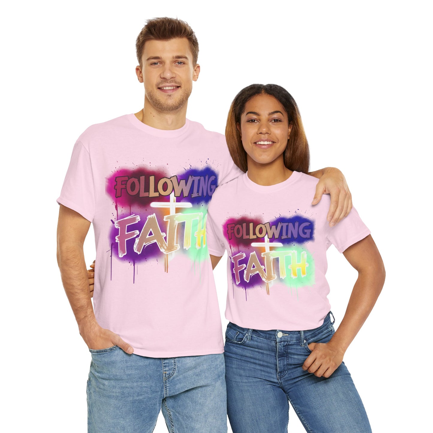 Colorful Faith Graphic Unisex Heavy Cotton Tee - Perfect for Inspirational Wear