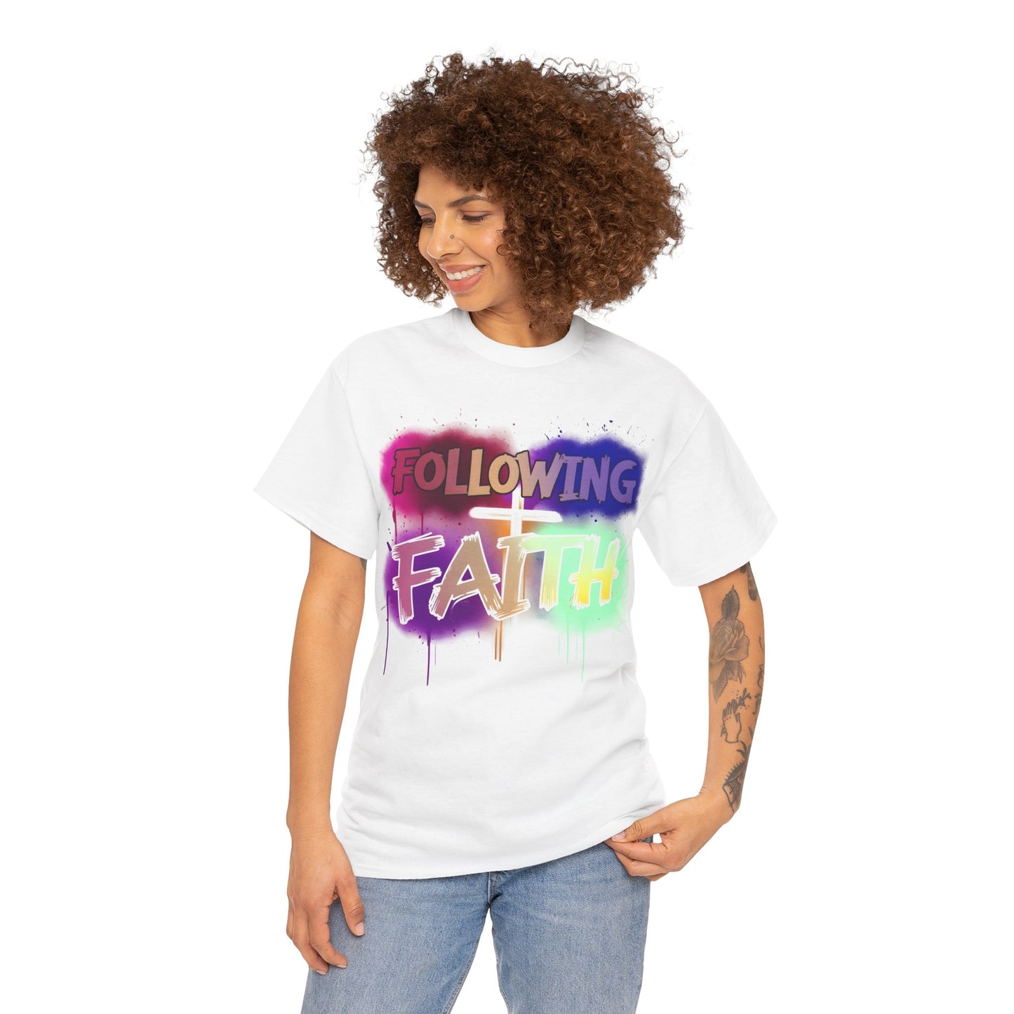 Colorful Faith Graphic Unisex Heavy Cotton Tee - Perfect for Inspirational Wear