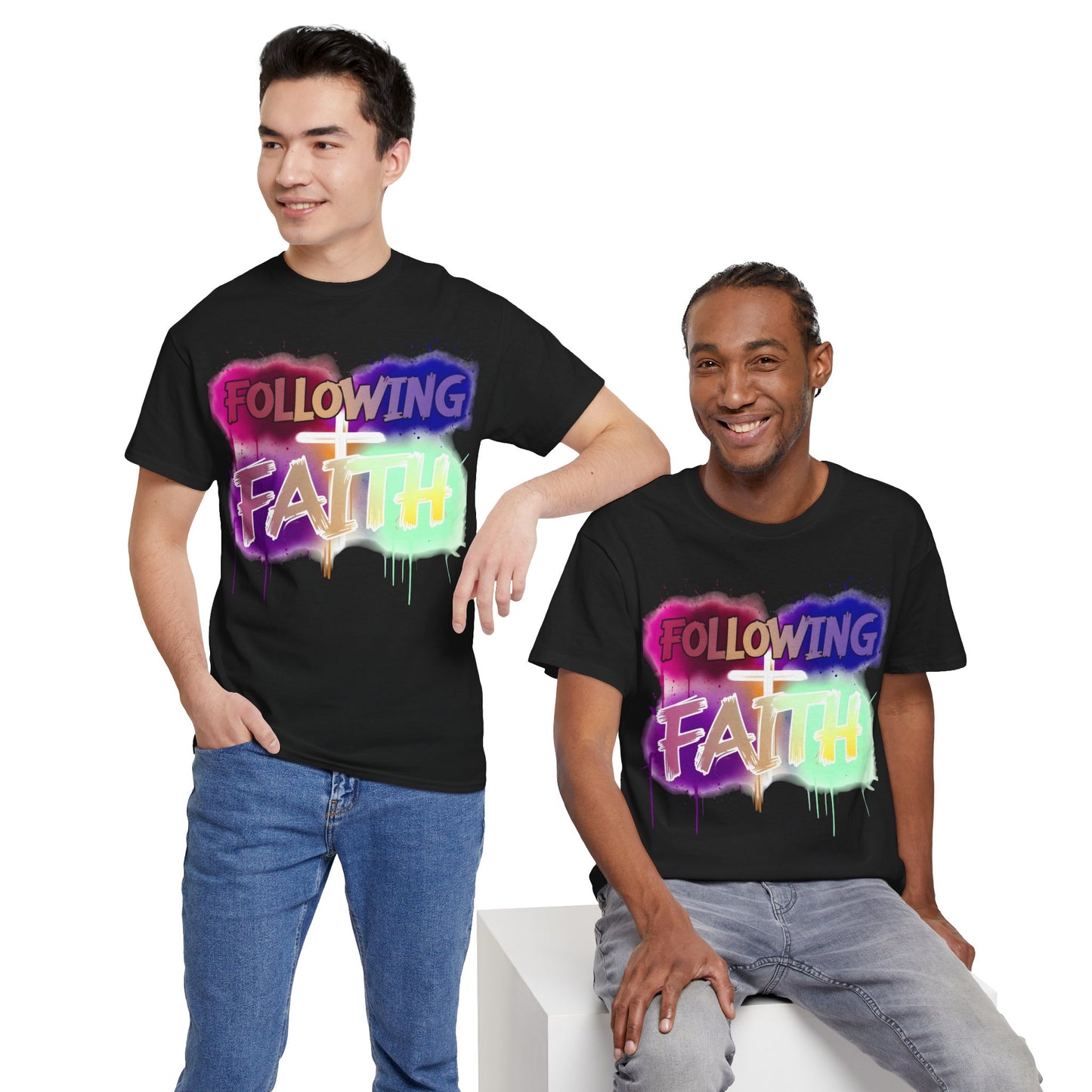 Colorful Faith Graphic Unisex Heavy Cotton Tee - Perfect for Inspirational Wear