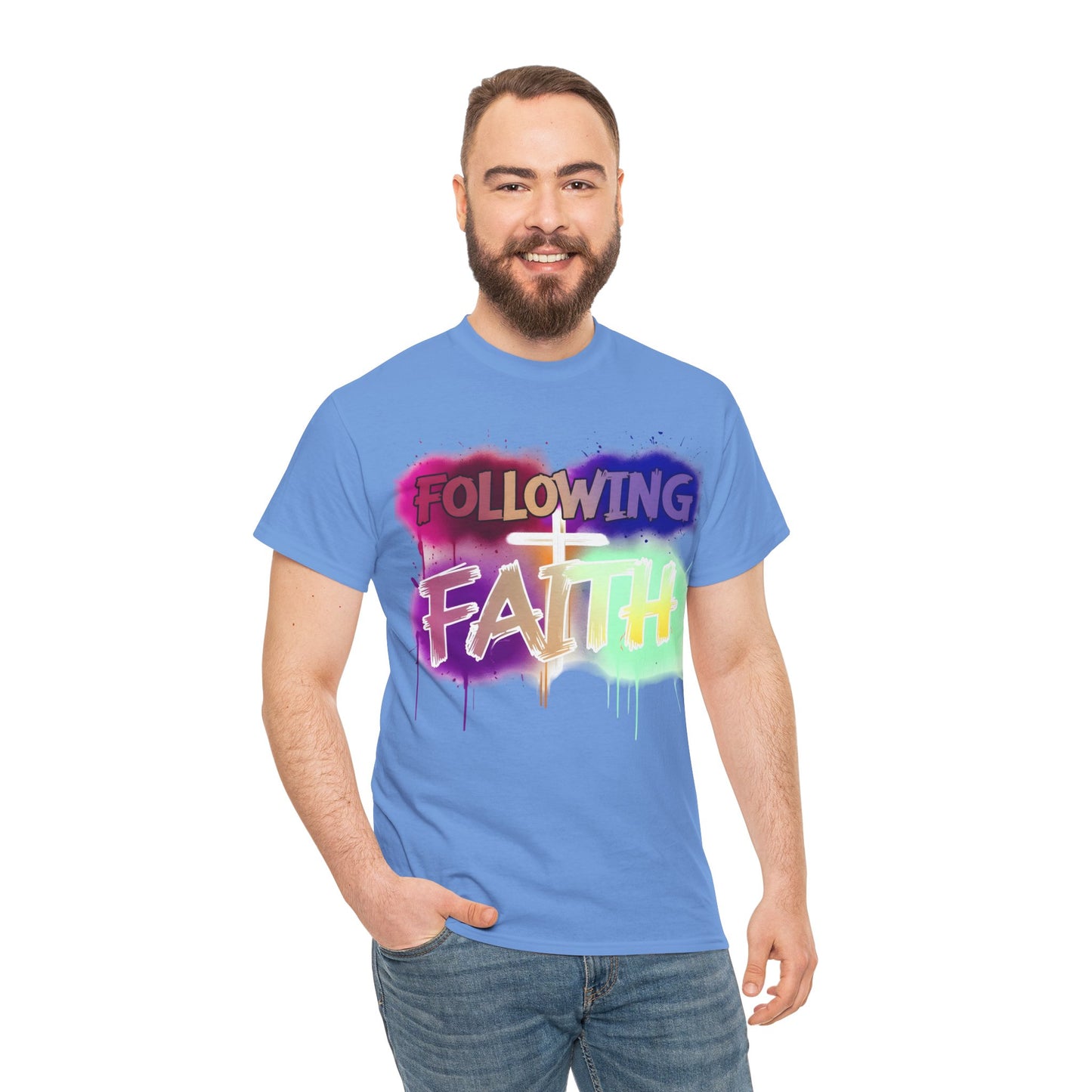 Colorful Faith Graphic Unisex Heavy Cotton Tee - Perfect for Inspirational Wear