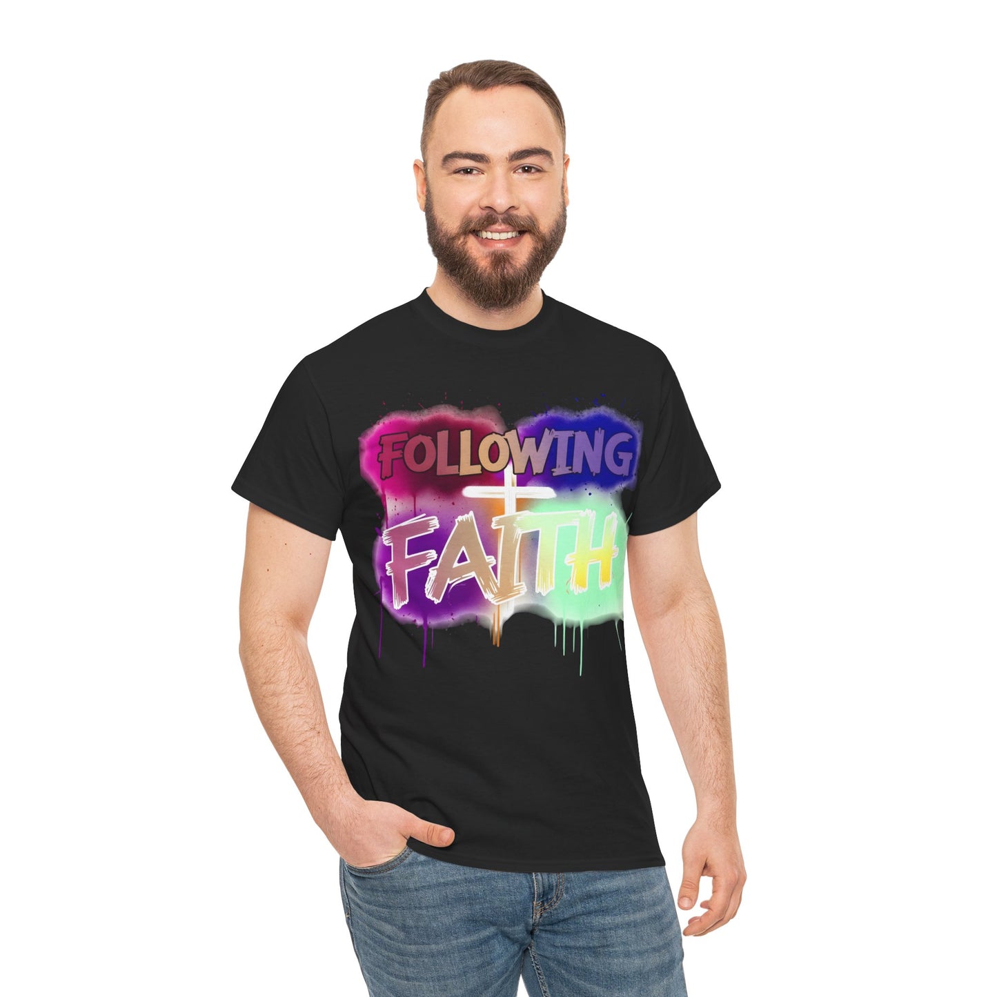 Colorful Faith Graphic Unisex Heavy Cotton Tee - Perfect for Inspirational Wear