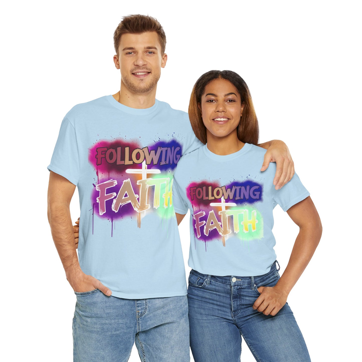 Colorful Faith Graphic Unisex Heavy Cotton Tee - Perfect for Inspirational Wear