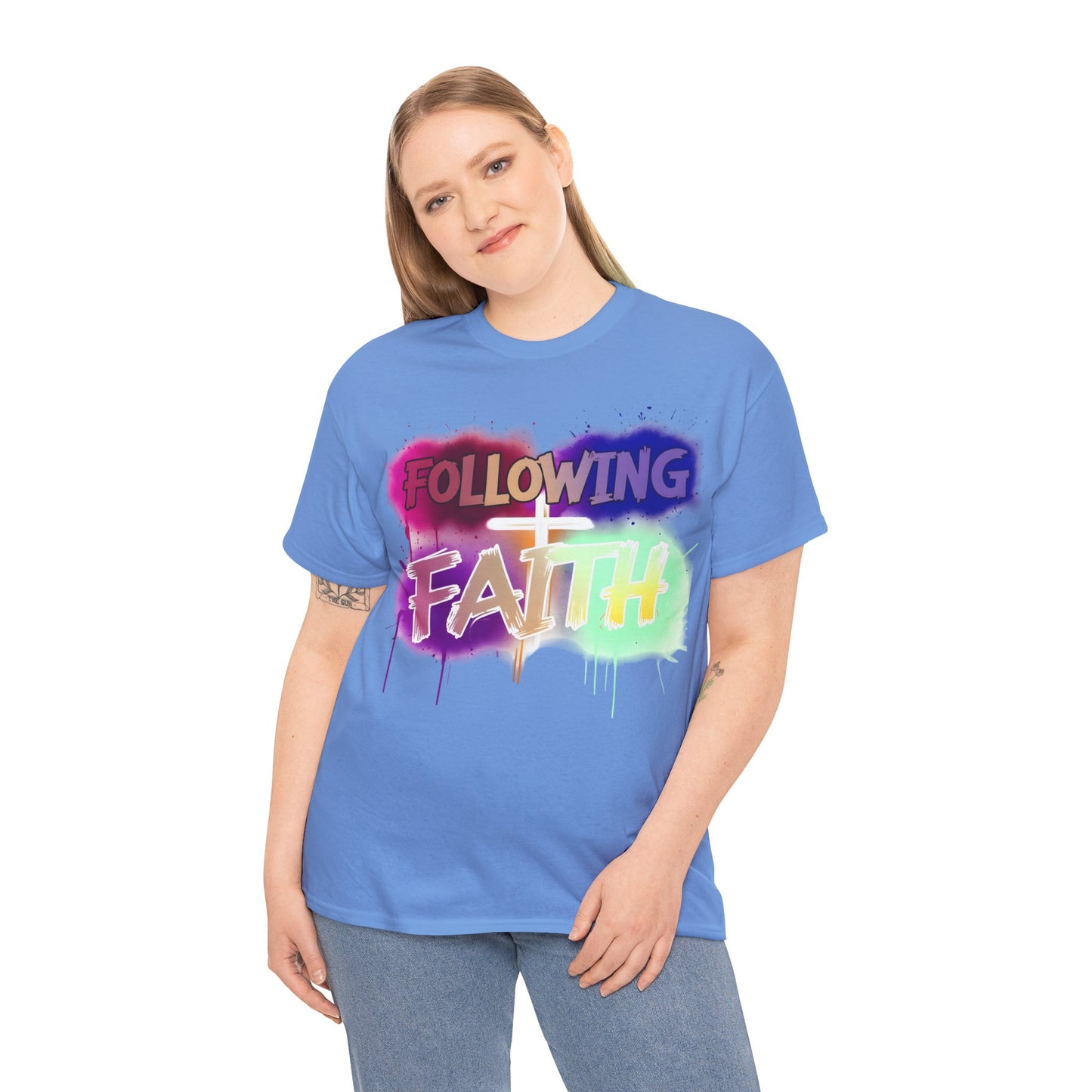 Colorful Faith Graphic Unisex Heavy Cotton Tee - Perfect for Inspirational Wear