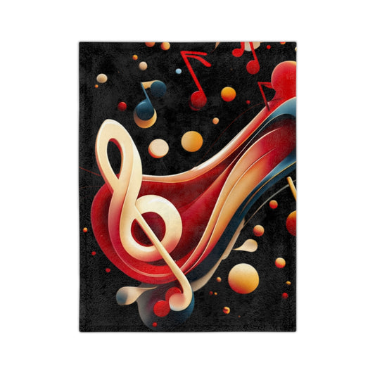 Musical Notes Velveteen Microfiber Blanket - Cozy Home Decor for Music Lovers