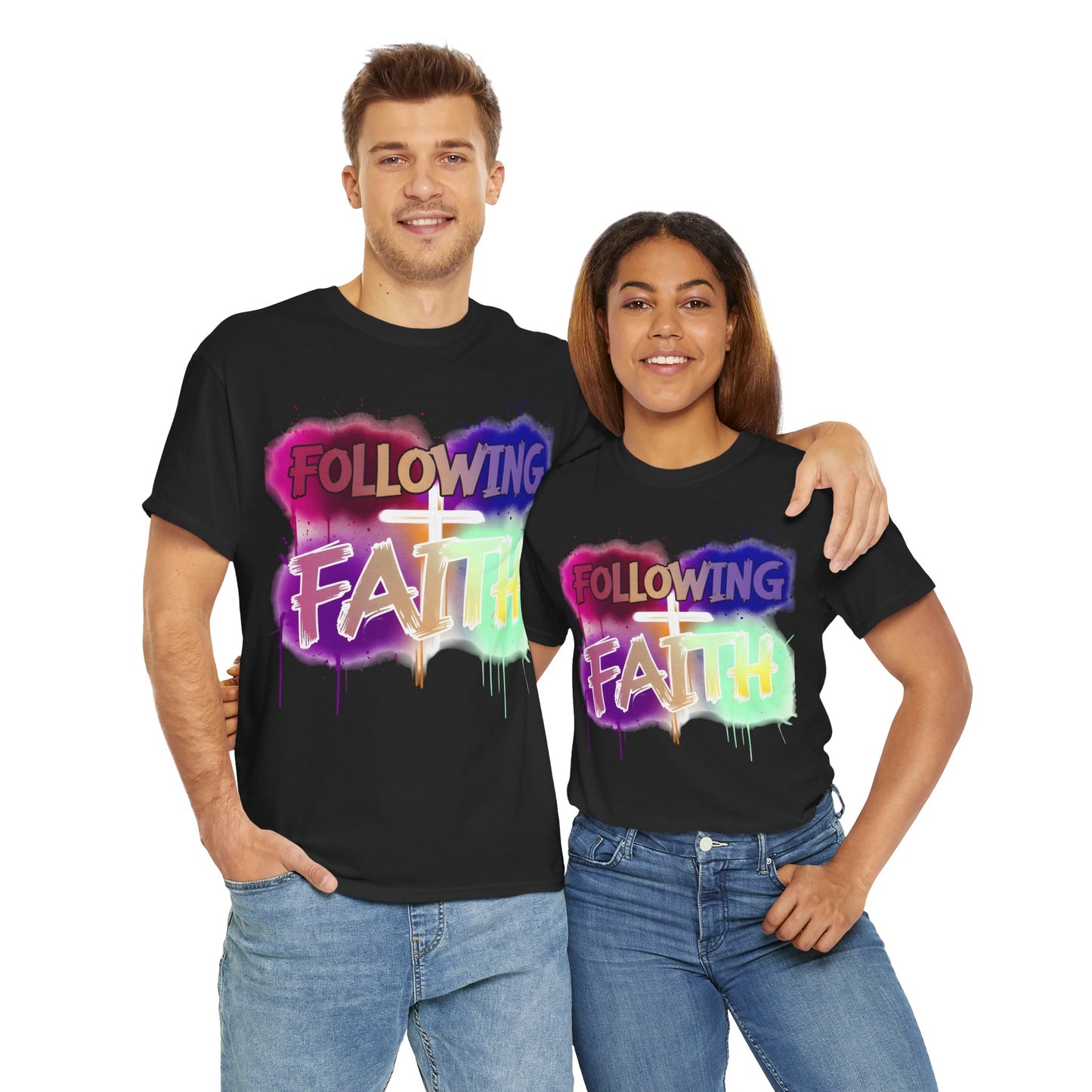 Colorful Faith Graphic Unisex Heavy Cotton Tee - Perfect for Inspirational Wear