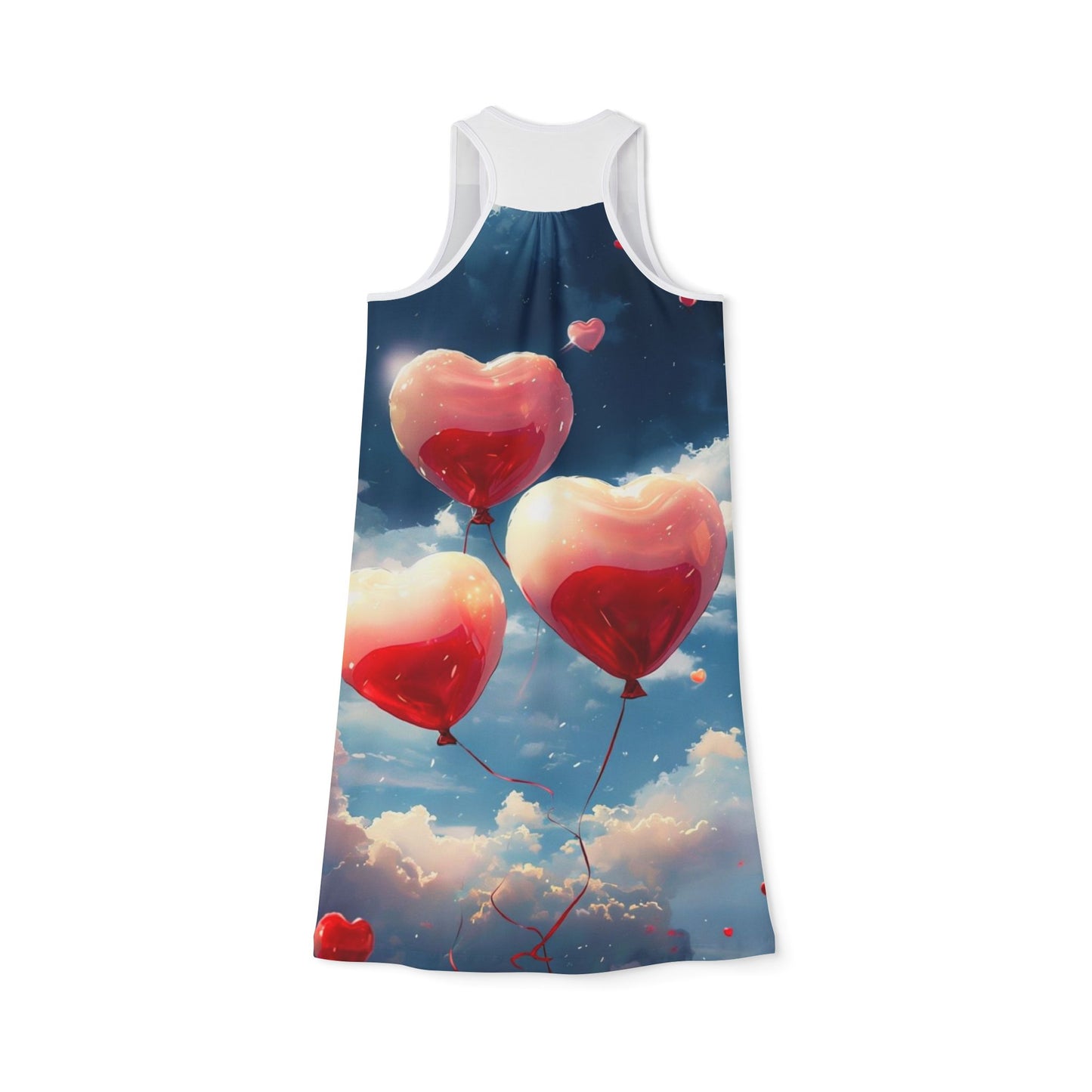 Be My Valentine Women's Racerback Dress - Romantic Heart Print Summer Dress