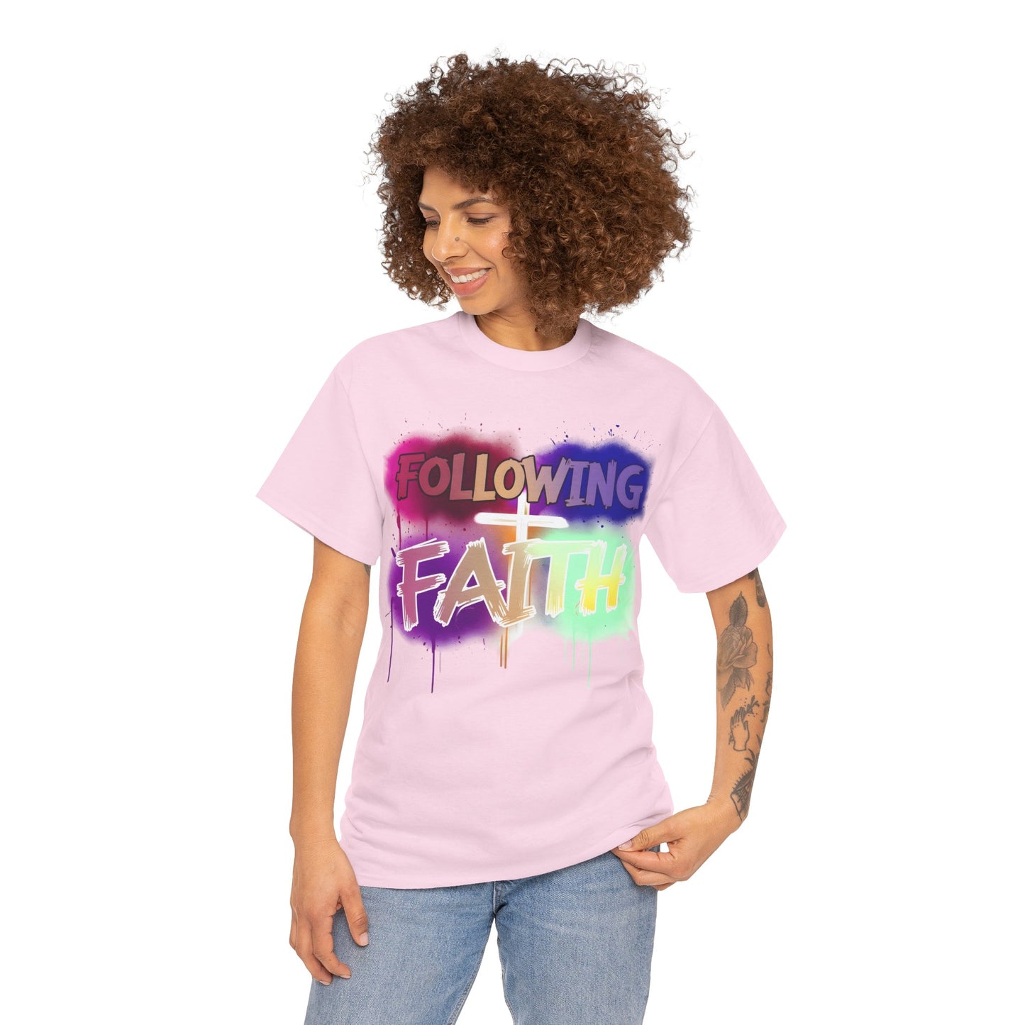 Colorful Faith Graphic Unisex Heavy Cotton Tee - Perfect for Inspirational Wear