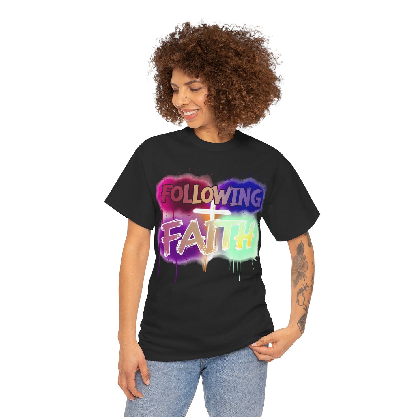 Colorful Faith Graphic Unisex Heavy Cotton Tee - Perfect for Inspirational Wear