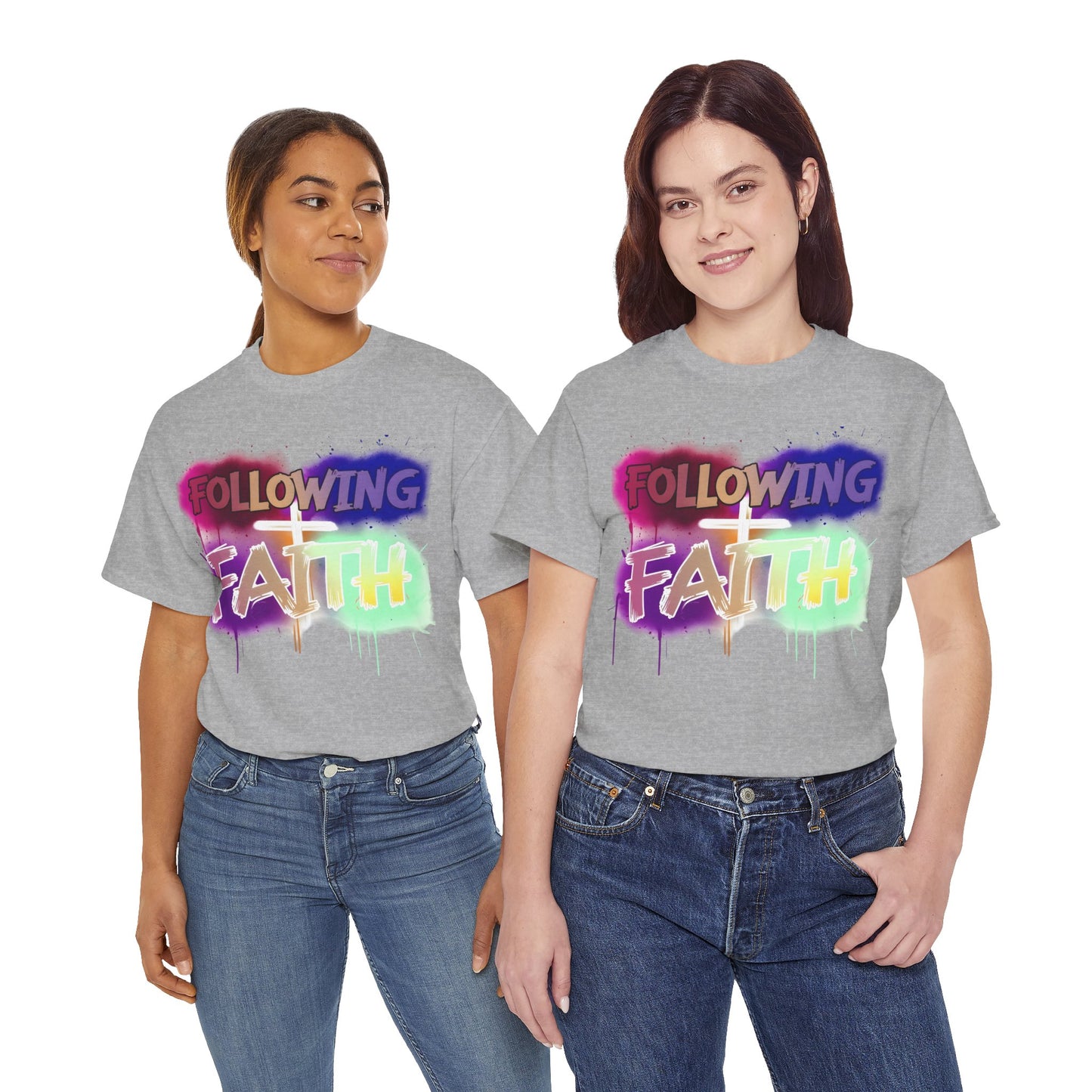 Colorful Faith Graphic Unisex Heavy Cotton Tee - Perfect for Inspirational Wear