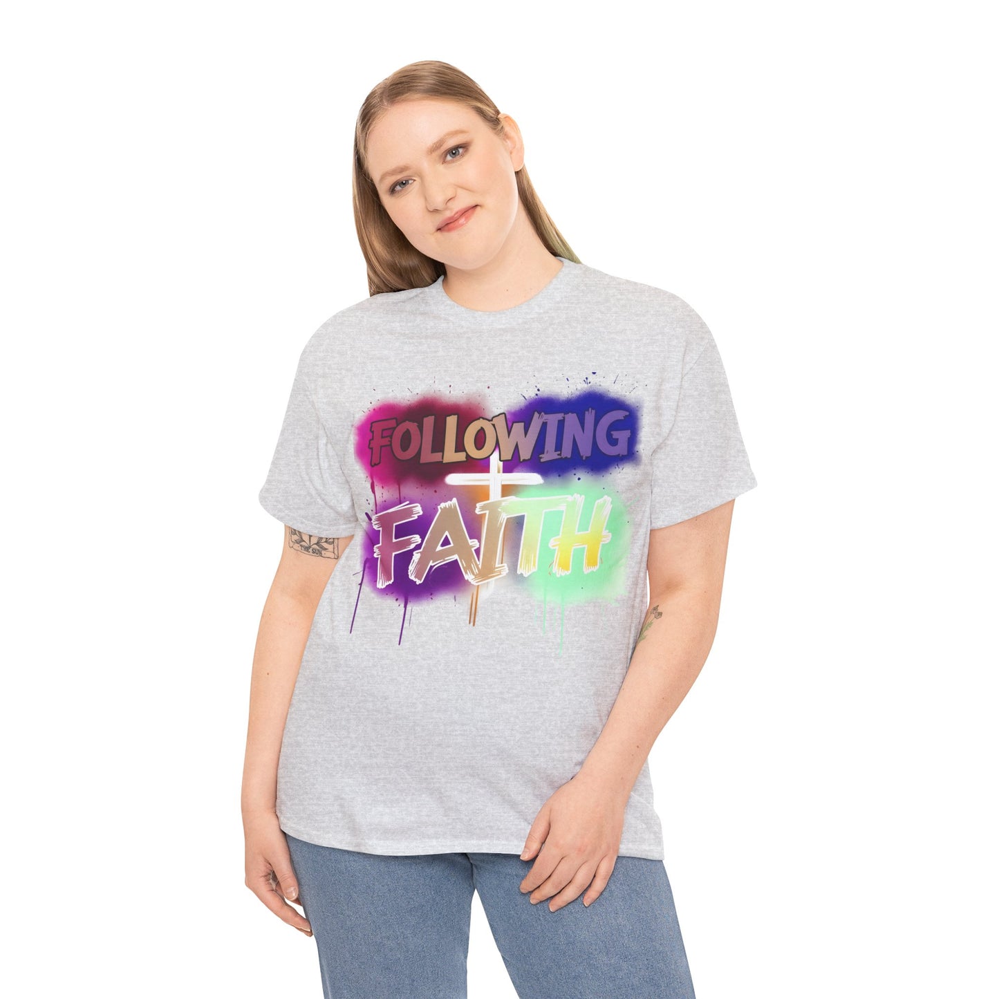 Colorful Faith Graphic Unisex Heavy Cotton Tee - Perfect for Inspirational Wear