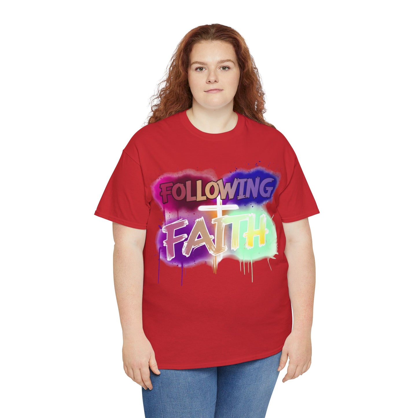 Colorful Faith Graphic Unisex Heavy Cotton Tee - Perfect for Inspirational Wear