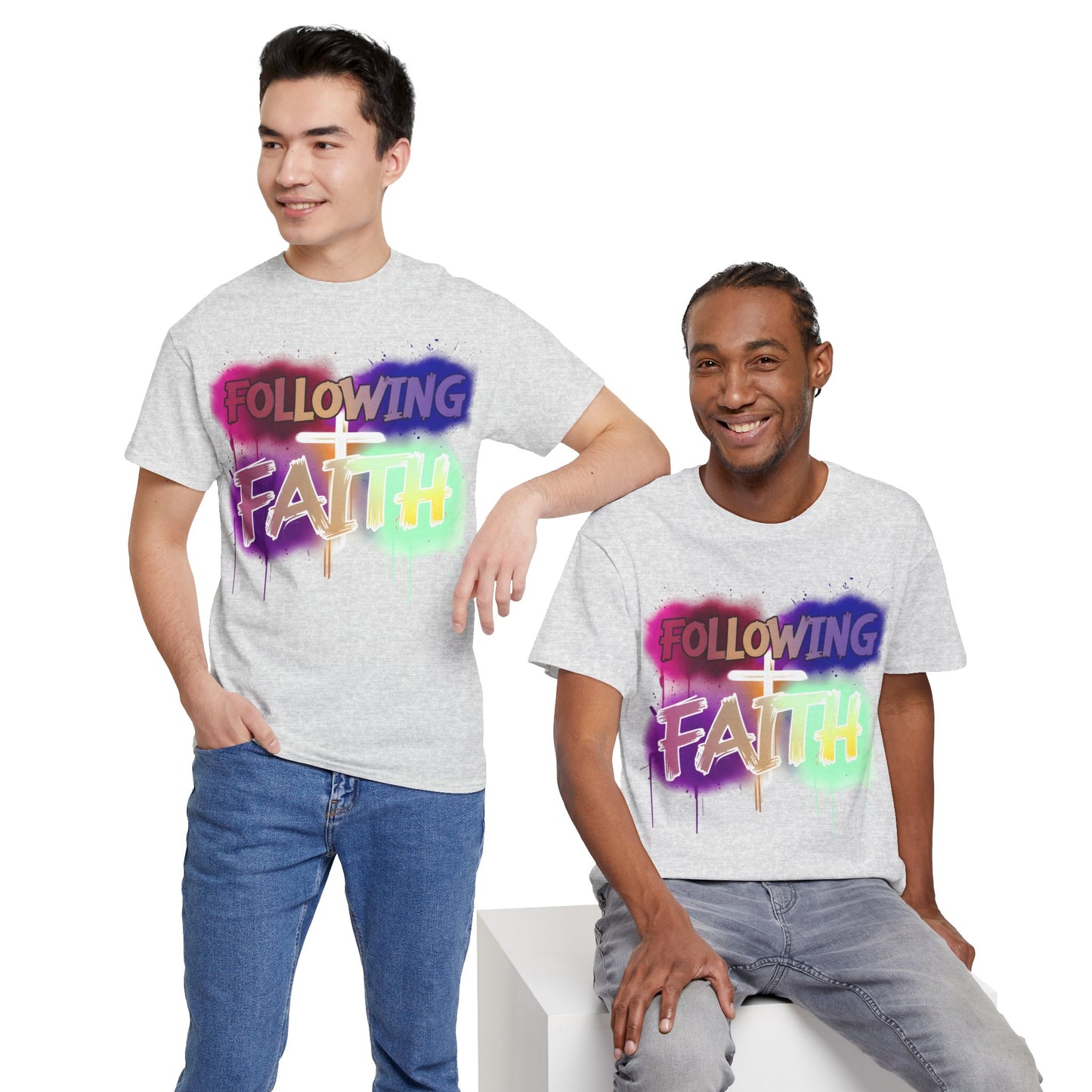 Colorful Faith Graphic Unisex Heavy Cotton Tee - Perfect for Inspirational Wear