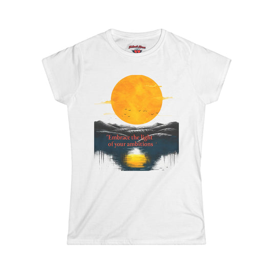 Inspirational Women's Softstyle Tee - Embrace the Light of Your Ambitions