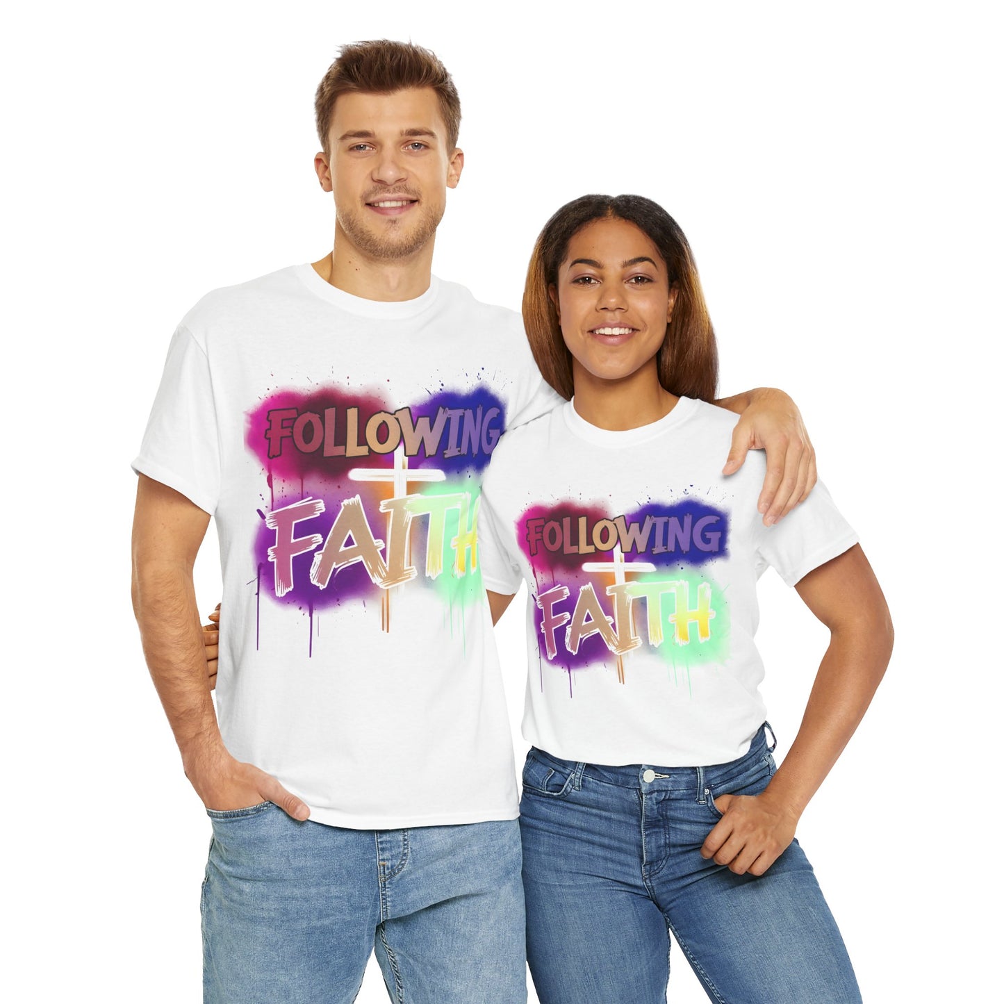 Colorful Faith Graphic Unisex Heavy Cotton Tee - Perfect for Inspirational Wear